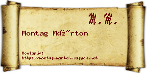 Montag Márton névjegykártya