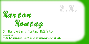 marton montag business card